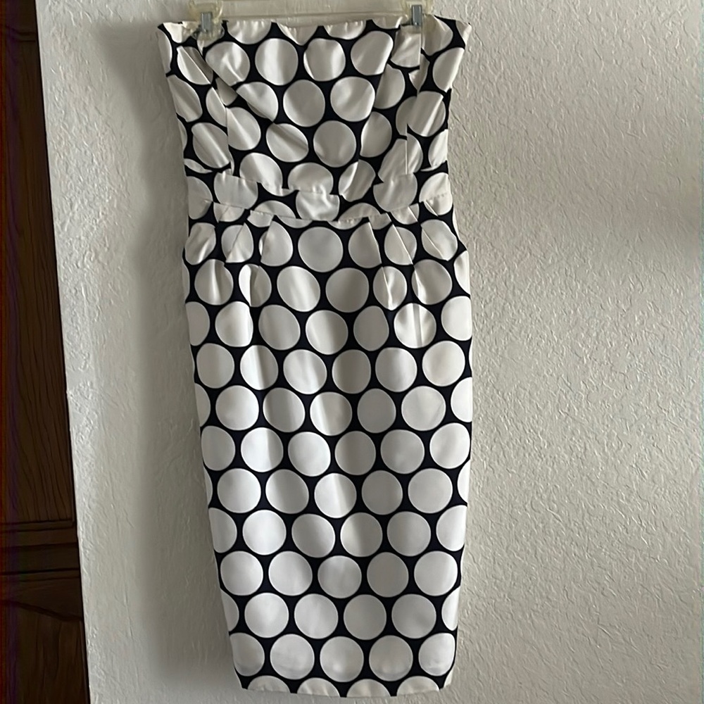 Strapless polka dot dress